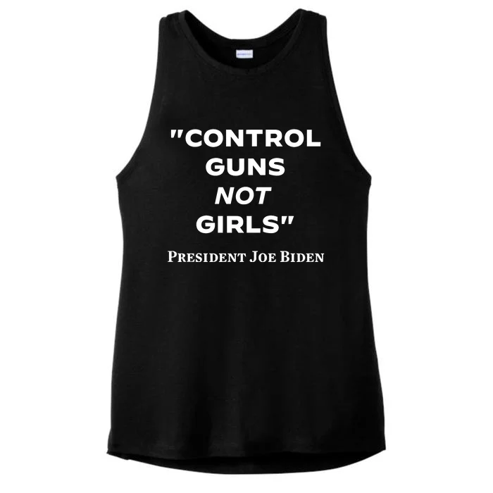 Joe Biden Control Guns Not Ladies Tri-Blend Wicking Tank