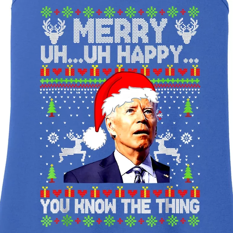 Joe Biden Christmas Merry Uh Uh Happy You Know The Thing Ladies Essential Tank