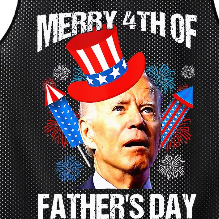 Joe Biden Confused Merry 4th Of Fathers Day Fourth Of July Mesh Reversible Basketball Jersey Tank