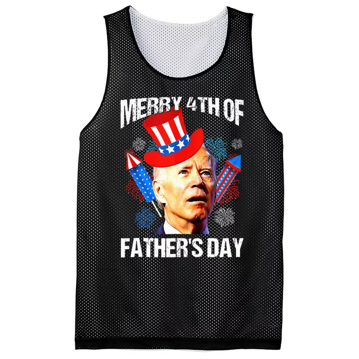 Joe Biden Confused Merry 4th Of Fathers Day Fourth Of July Mesh Reversible Basketball Jersey Tank