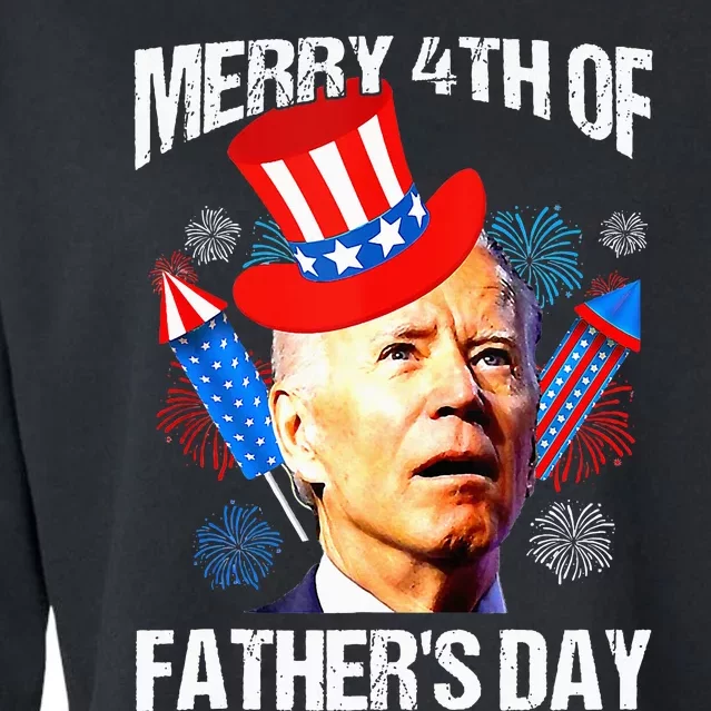 Joe Biden Confused Merry 4th Of Fathers Day Fourth Of July Cropped Pullover Crew