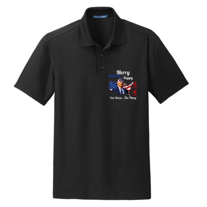 Joe Biden Confused Merry Happy Funny 4th Of July Joe Biden Dry Zone Grid Performance Polo