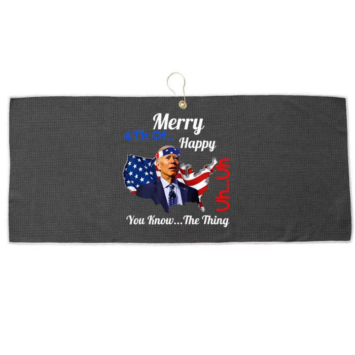 Joe Biden Confused Merry Happy Funny 4th Of July Joe Biden Large Microfiber Waffle Golf Towel