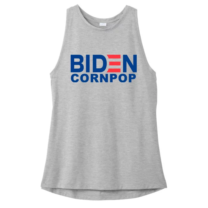 Joe Biden Corn Pop Funny Ladies Tri-Blend Wicking Tank