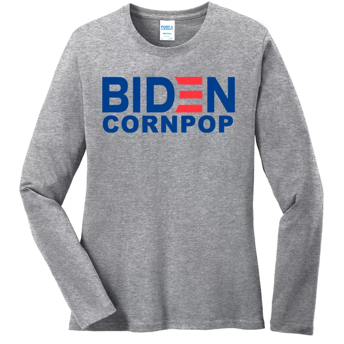 Joe Biden Corn Pop Funny Ladies Long Sleeve Shirt