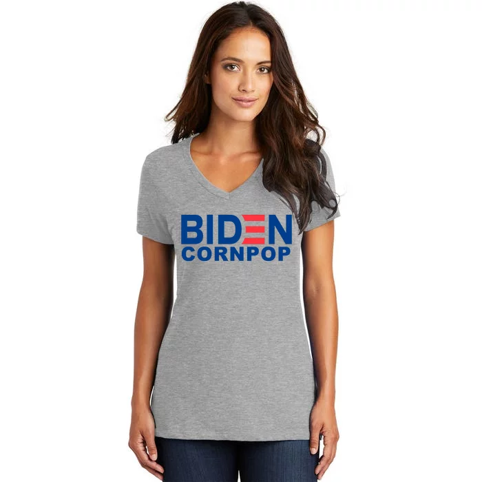 Joe Biden Corn Pop Funny Women's V-Neck T-Shirt