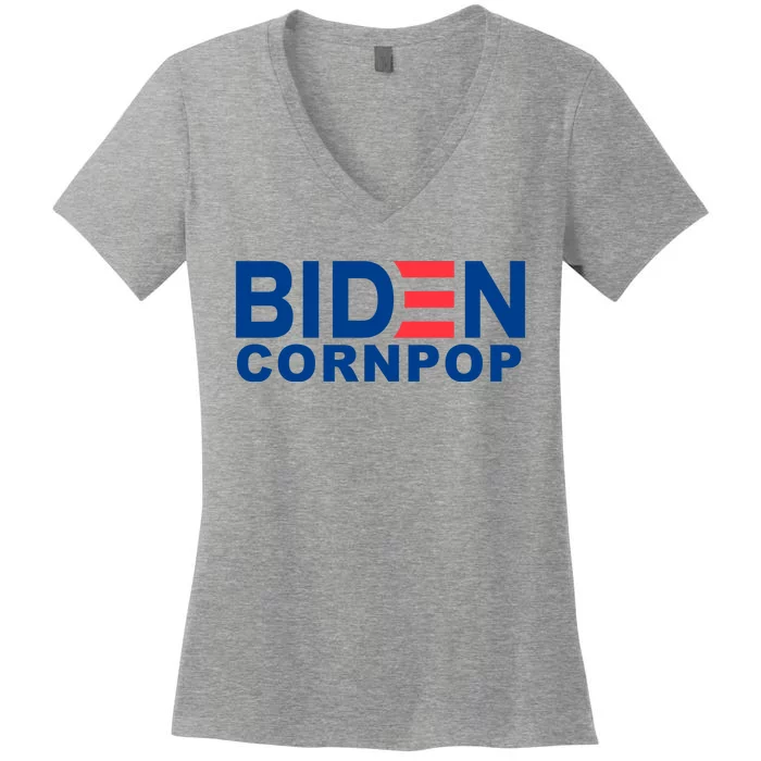 Joe Biden Corn Pop Funny Women's V-Neck T-Shirt