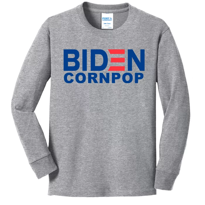 Joe Biden Corn Pop Funny Kids Long Sleeve Shirt