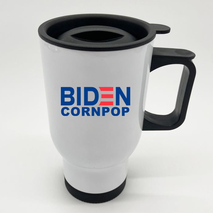 Joe Biden Corn Pop Funny Front & Back Stainless Steel Travel Mug