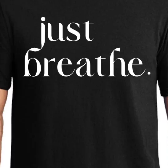 Just Breathe Cute Graphic Mindfulness Meditation Yoga Funny Gift Pajama Set