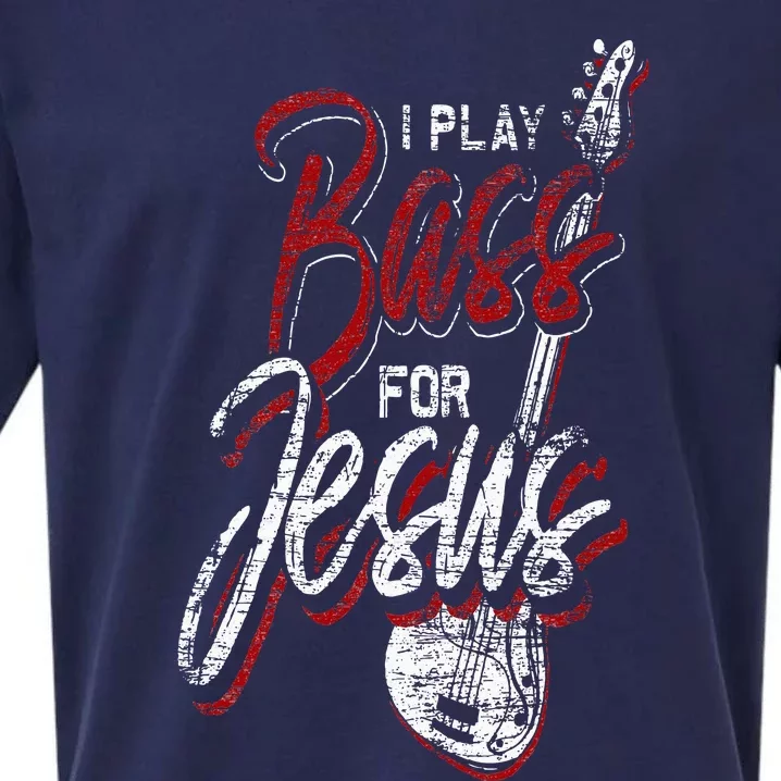 Jesus Bassist Christian Bass Player Bass Guitar Sueded Cloud Jersey T-Shirt