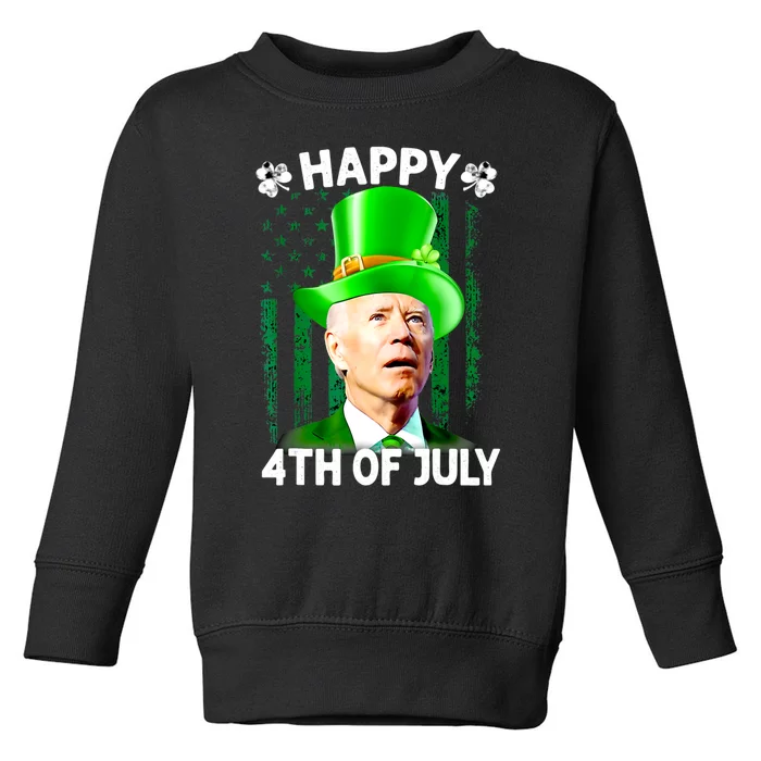 Joe Biden Confused Happy 4th Of July Funny St Patricks Day Toddler Sweatshirt