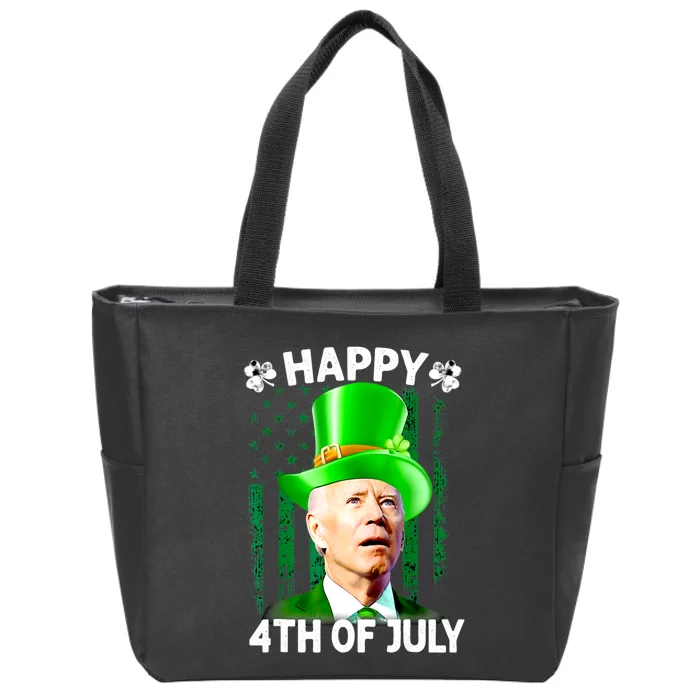 Joe Biden Confused Happy 4th Of July Funny St Patricks Day Zip Tote Bag