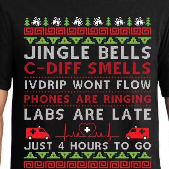 Jingle Bells Cdiff Smells Funny Christmas Nurse Nursing Meaningful Gift Pajama Set