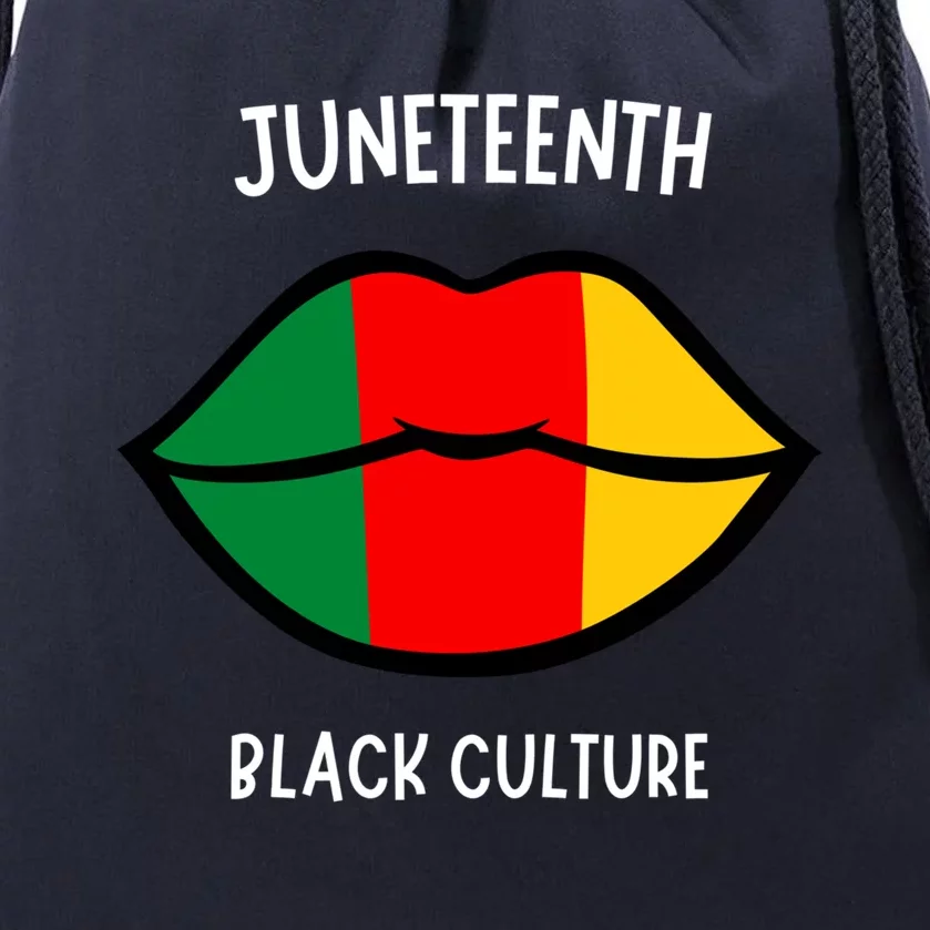 Juneteenth Black Culture Independence Day Afro Lips Great Gift Drawstring Bag