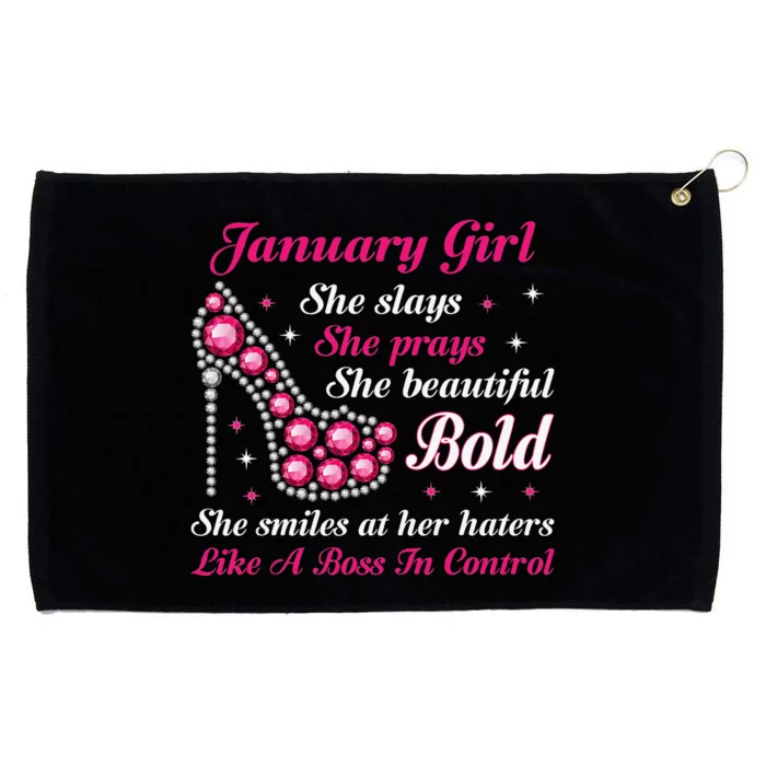 January Birthday Cute Queen Are Born In January Grommeted Golf Towel