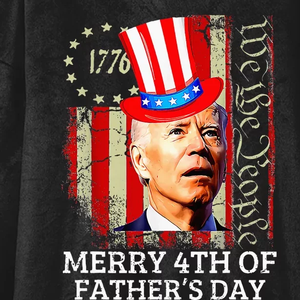 Joe Biden Confused Merry 4th Of Fathers Day For 4th Of July Hooded Wearable Blanket