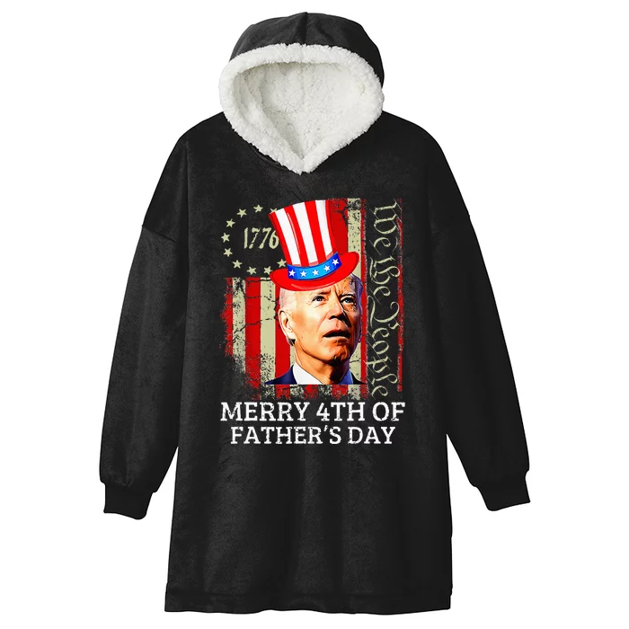 Joe Biden Confused Merry 4th Of Fathers Day For 4th Of July Hooded Wearable Blanket