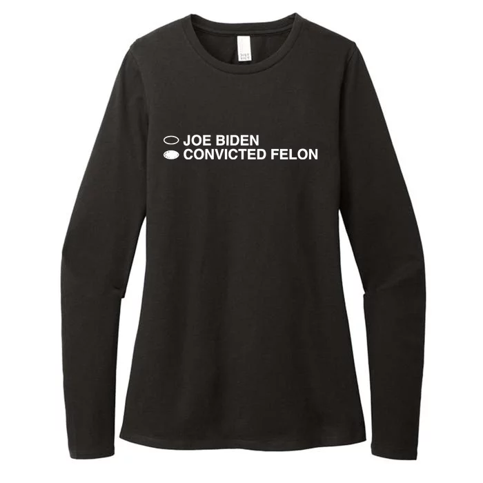 Joe Biden Convicted Felon Womens CVC Long Sleeve Shirt