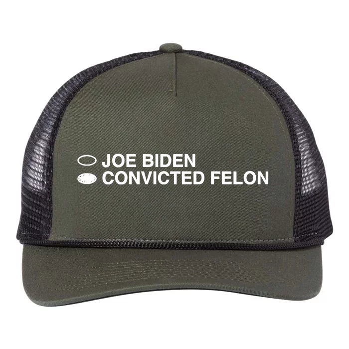 Joe Biden Convicted Felon Retro Rope Trucker Hat Cap