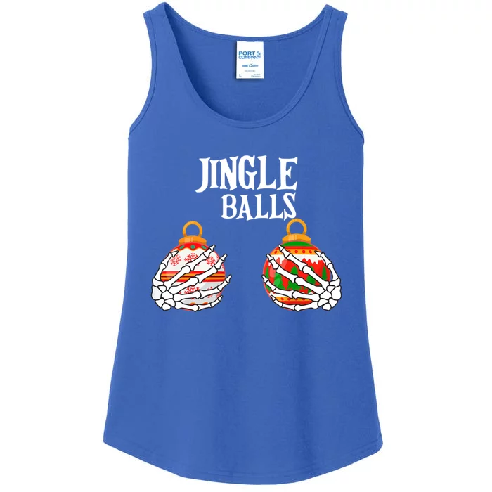 Jingle Balls Christmas Boob Skeleton Hand Gift Ladies Essential Tank