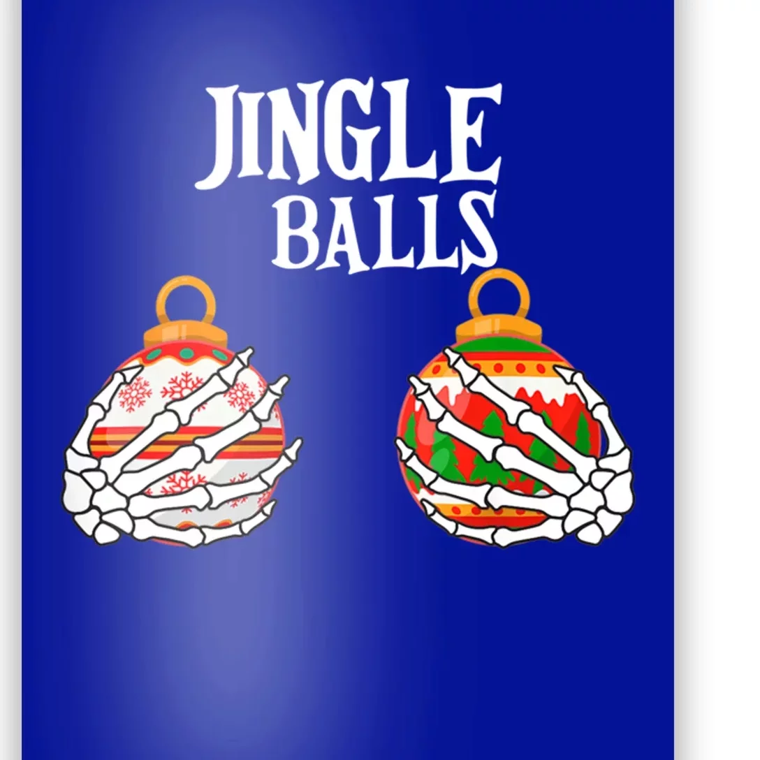 Jingle Balls Christmas Boob Skeleton Hand Gift Poster