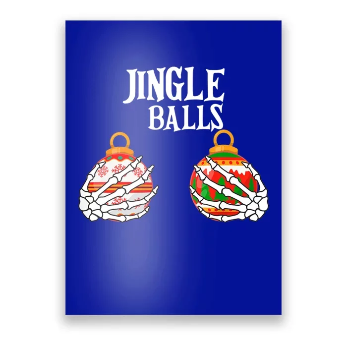 Jingle Balls Christmas Boob Skeleton Hand Gift Poster