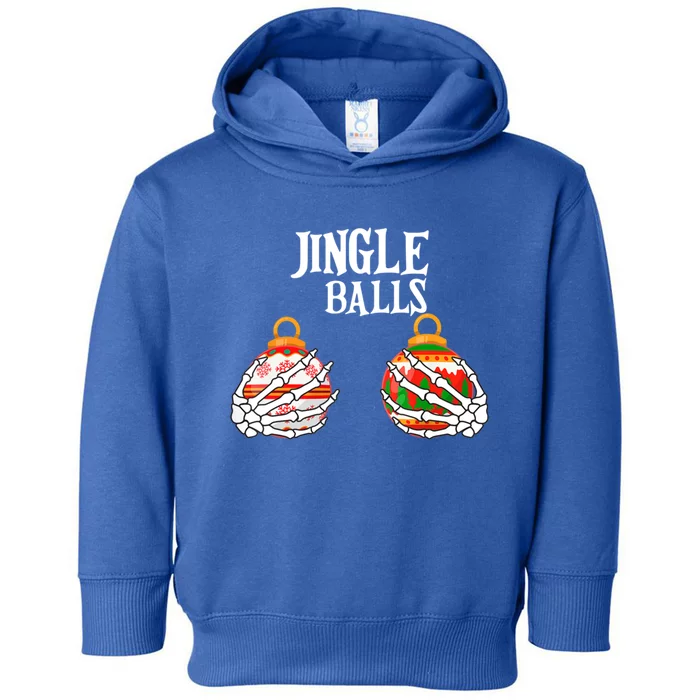 Jingle Balls Christmas Boob Skeleton Hand Gift Toddler Hoodie