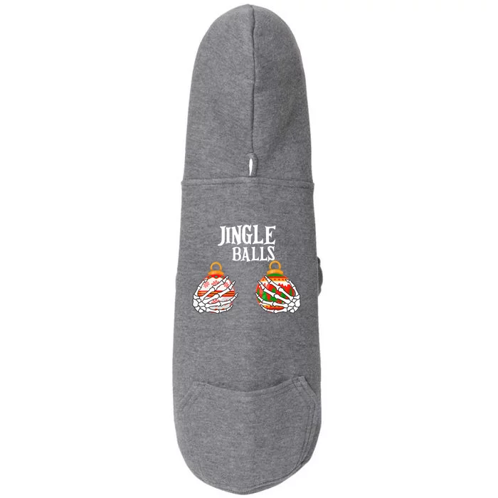 Jingle Balls Christmas Boob Skeleton Hand Gift Doggie 3-End Fleece Hoodie