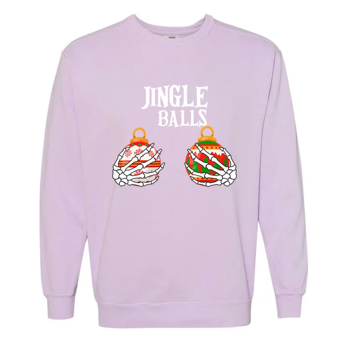 Jingle Balls Christmas Boob Skeleton Hand Gift Garment-Dyed Sweatshirt