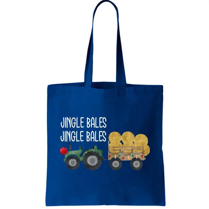 Jingle Bales Christmas Tree Tractor Farmer Farming Family Gift Tote Bag