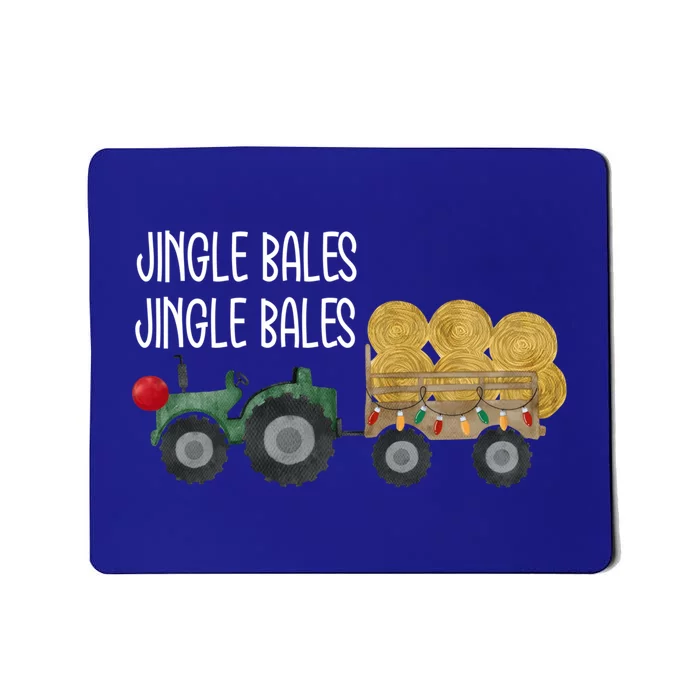 Jingle Bales Christmas Tree Tractor Farmer Farming Family Gift Mousepad