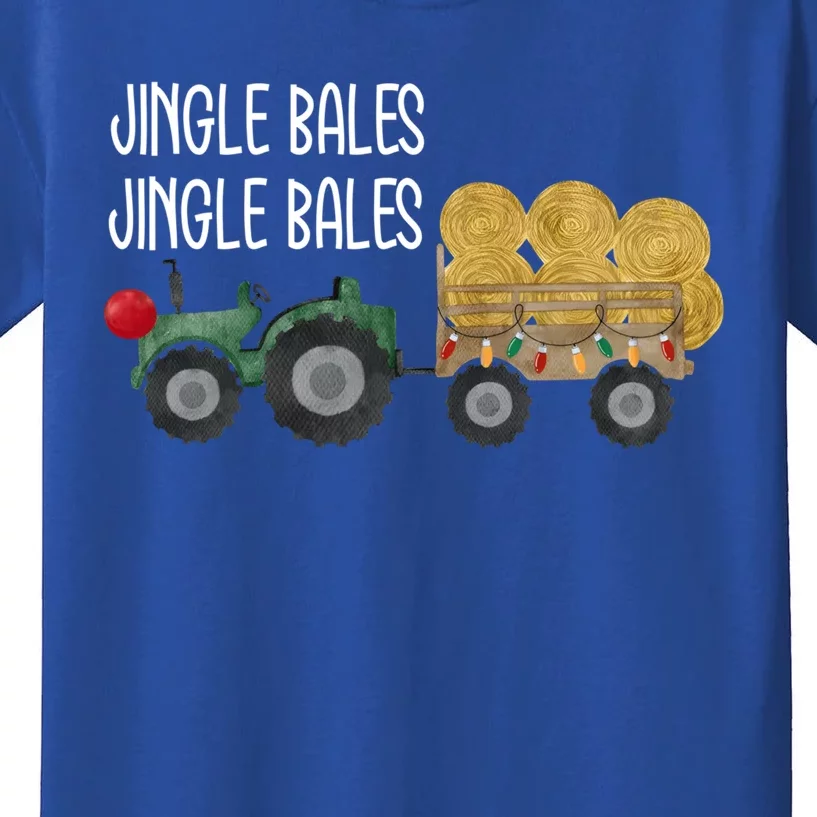 Jingle Bales Christmas Tree Tractor Farmer Farming Family Gift Kids T-Shirt