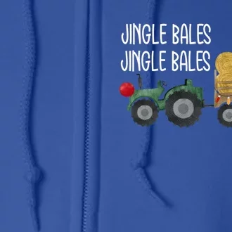 Jingle Bales Christmas Tree Tractor Farmer Farming Family Gift Full Zip Hoodie