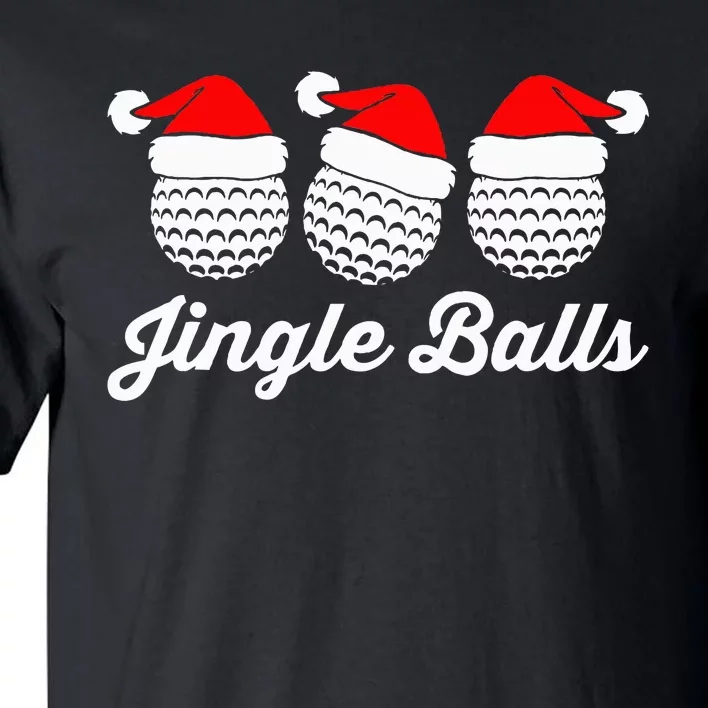 Jingle Balls Christmas Golf Balls With Santas Hats Xmas Golf Tall T-Shirt