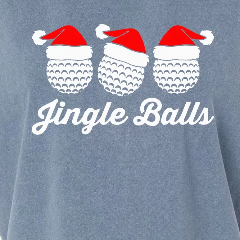 Jingle Balls Christmas Golf Balls With Santas Hats Xmas Golf Garment-Dyed Women's Muscle Tee