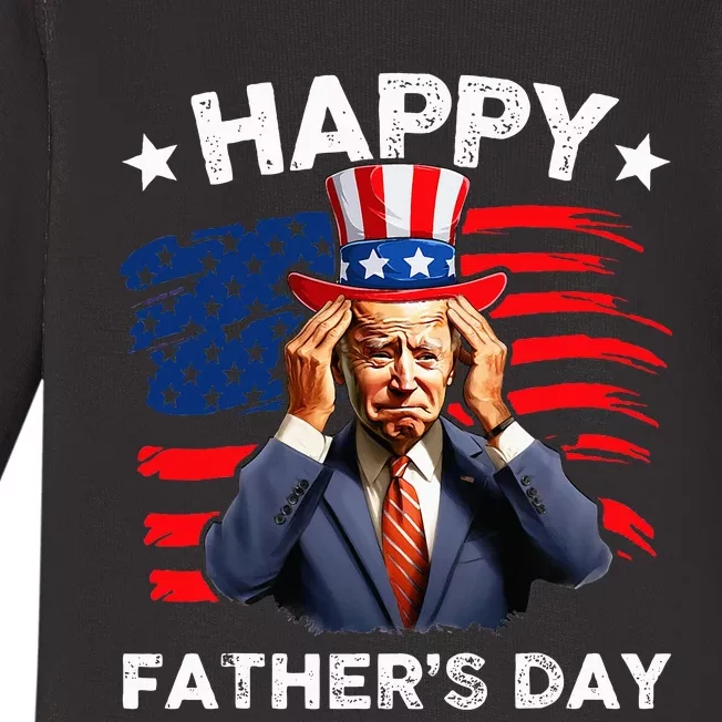 Joe Biden Confused Happy FatherS Day 4th Of July Baby Long Sleeve Bodysuit