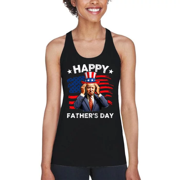 Joe Biden Confused Happy FatherS Day 4th Of July Women's Racerback Tank