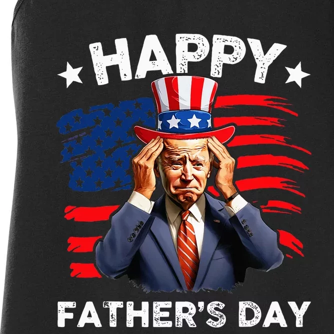 Joe Biden Confused Happy FatherS Day 4th Of July Women's Racerback Tank