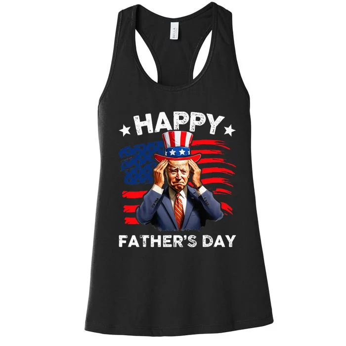 Joe Biden Confused Happy FatherS Day 4th Of July Women's Racerback Tank