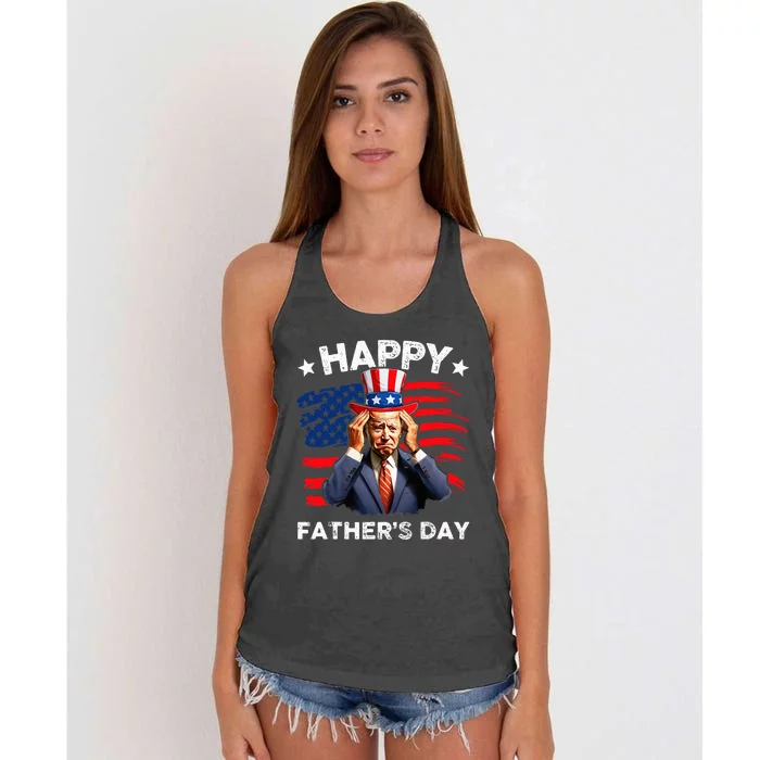 Joe Biden Confused Happy FatherS Day 4th Of July Women's Knotted Racerback Tank