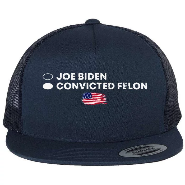 Joe Biden Convicted Felon Retro Usa Flag Pro Trump Supporter Flat Bill Trucker Hat