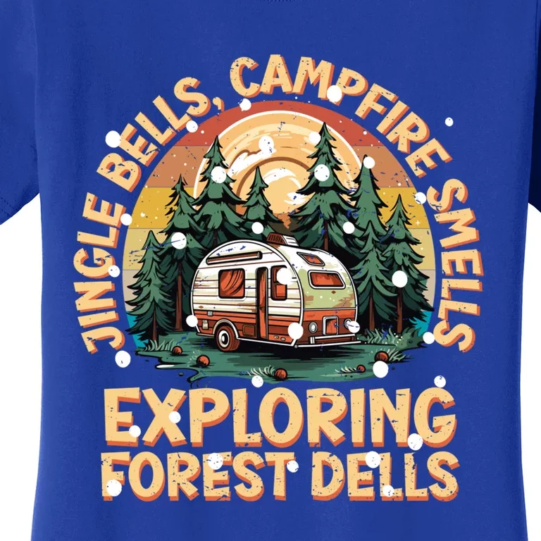 Jingle Bells Campfire Smells Christmas Camper Camping Great Gift Women's T-Shirt