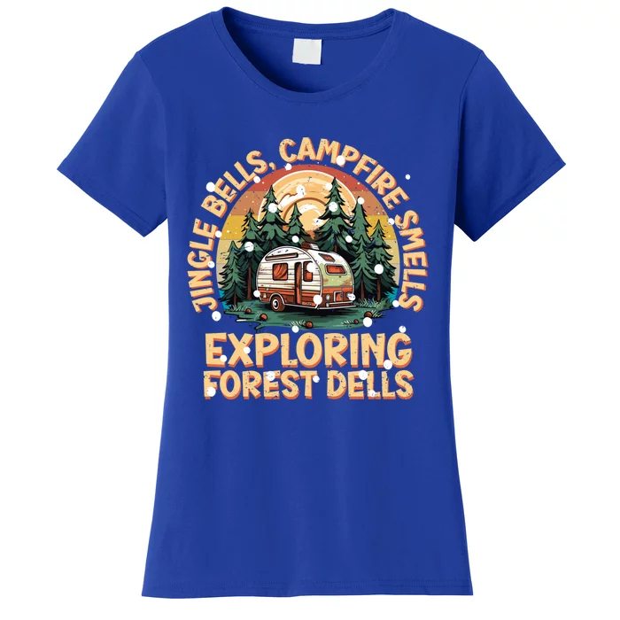 Jingle Bells Campfire Smells Christmas Camper Camping Great Gift Women's T-Shirt