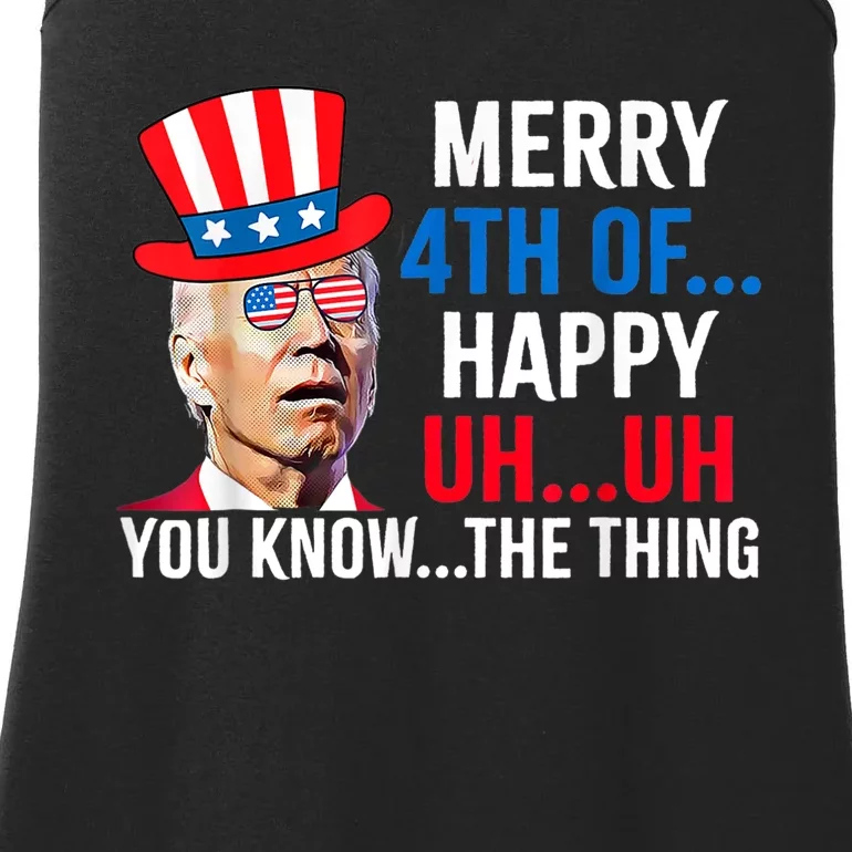 Joe Biden Confused Merry 4th Of July Funny Independence Day Ladies Essential Tank