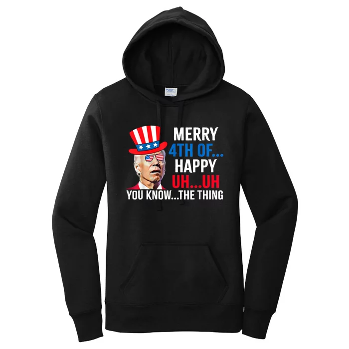 Joe Biden Confused Merry 4th Of July Funny Independence Day Women's Pullover Hoodie