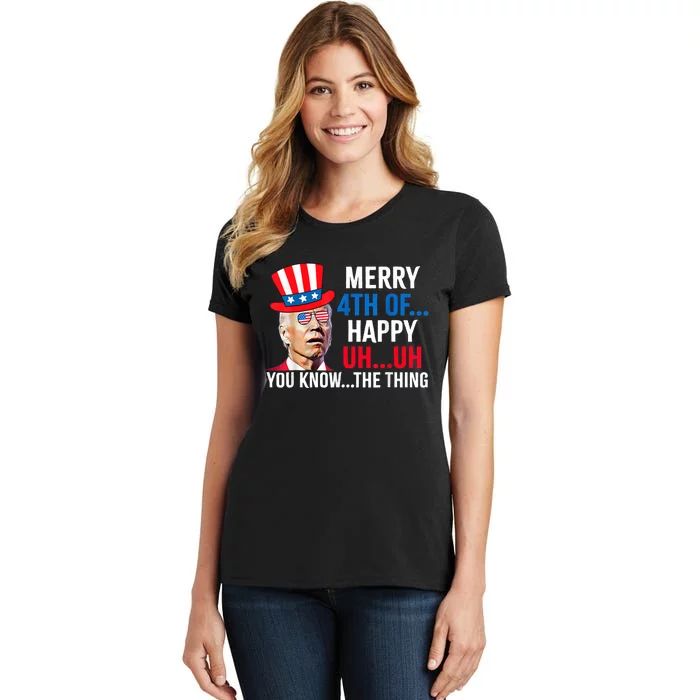 Joe Biden Confused Merry 4th Of July Funny Independence Day Women's T-Shirt