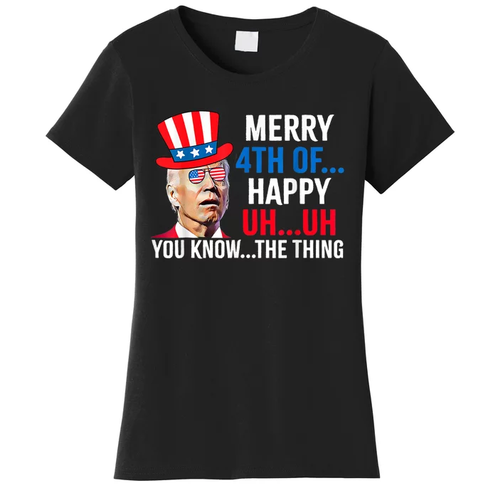 Joe Biden Confused Merry 4th Of July Funny Independence Day Women's T-Shirt