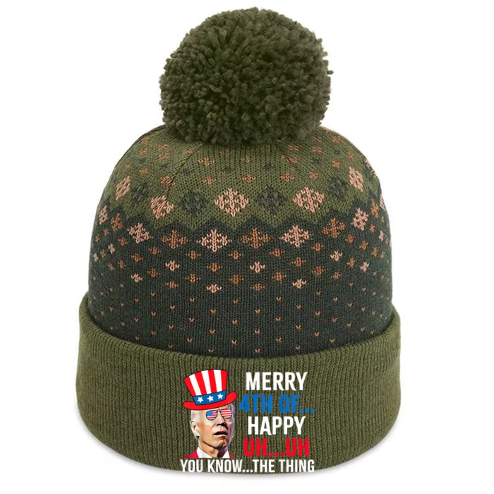 Joe Biden Confused Merry 4th Of July Funny Independence Day The Baniff Cuffed Pom Beanie