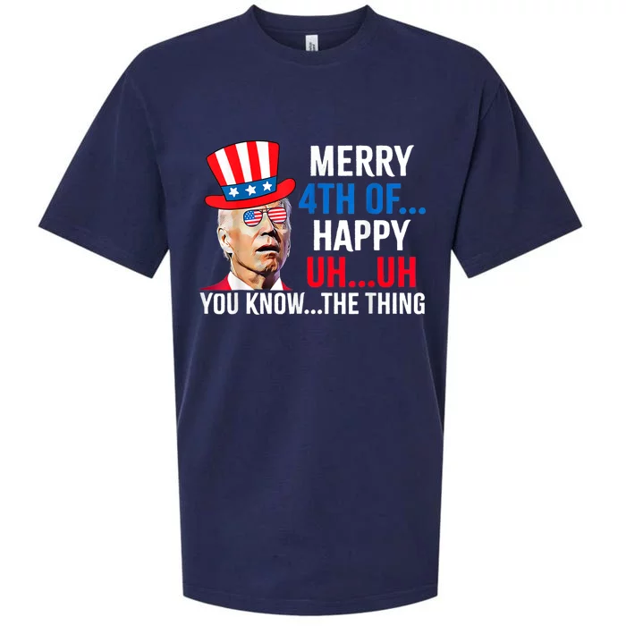 Joe Biden Confused Merry 4th Of July Funny Independence Day Sueded Cloud Jersey T-Shirt